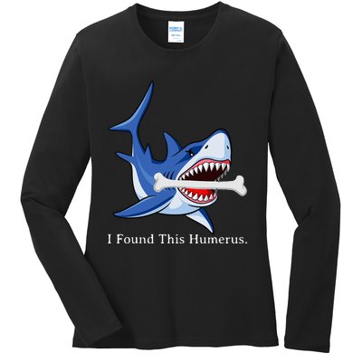 Funny Halloween Shark I Found This Humerus Costume Gift Ladies Long Sleeve Shirt