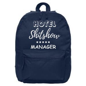 Funny Hotel Shit Show Manager 16 in Basic Backpack