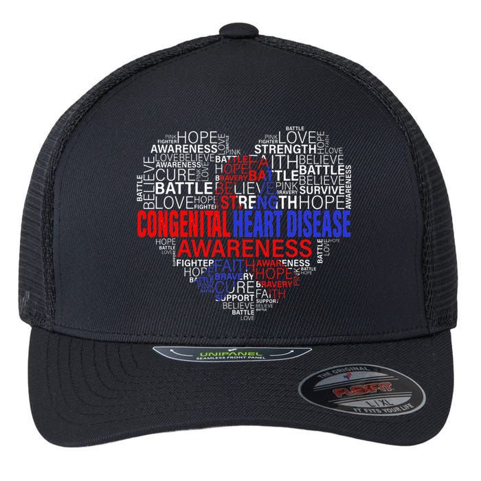 Fighting Hope Support CHD Awareness Heart Disease Flexfit Unipanel Trucker Cap