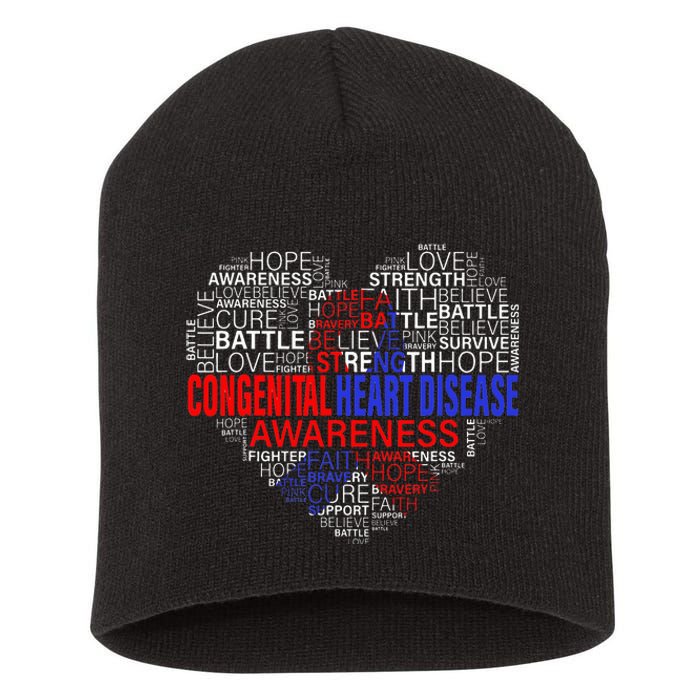 Fighting Hope Support CHD Awareness Heart Disease Short Acrylic Beanie