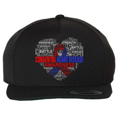 Fighting Hope Support CHD Awareness Heart Disease Wool Snapback Cap