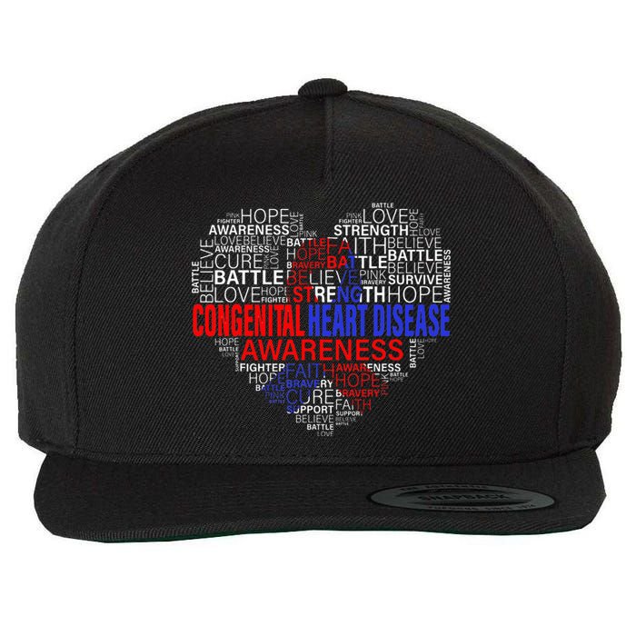 Fighting Hope Support CHD Awareness Heart Disease Wool Snapback Cap