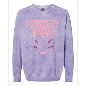 Funny Hockey Sister For Wo Girls Ice Hockey Player Lovers Colorblast Crewneck Sweatshirt