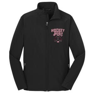 Funny Hockey Sister For Wo Girls Ice Hockey Player Lovers Core Soft Shell Jacket