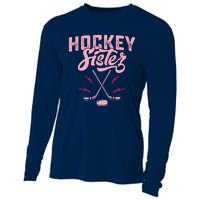 Funny Hockey Sister For Wo Girls Ice Hockey Player Lovers Cooling Performance Long Sleeve Crew