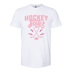 Funny Hockey Sister For Wo Girls Ice Hockey Player Lovers Softstyle CVC T-Shirt