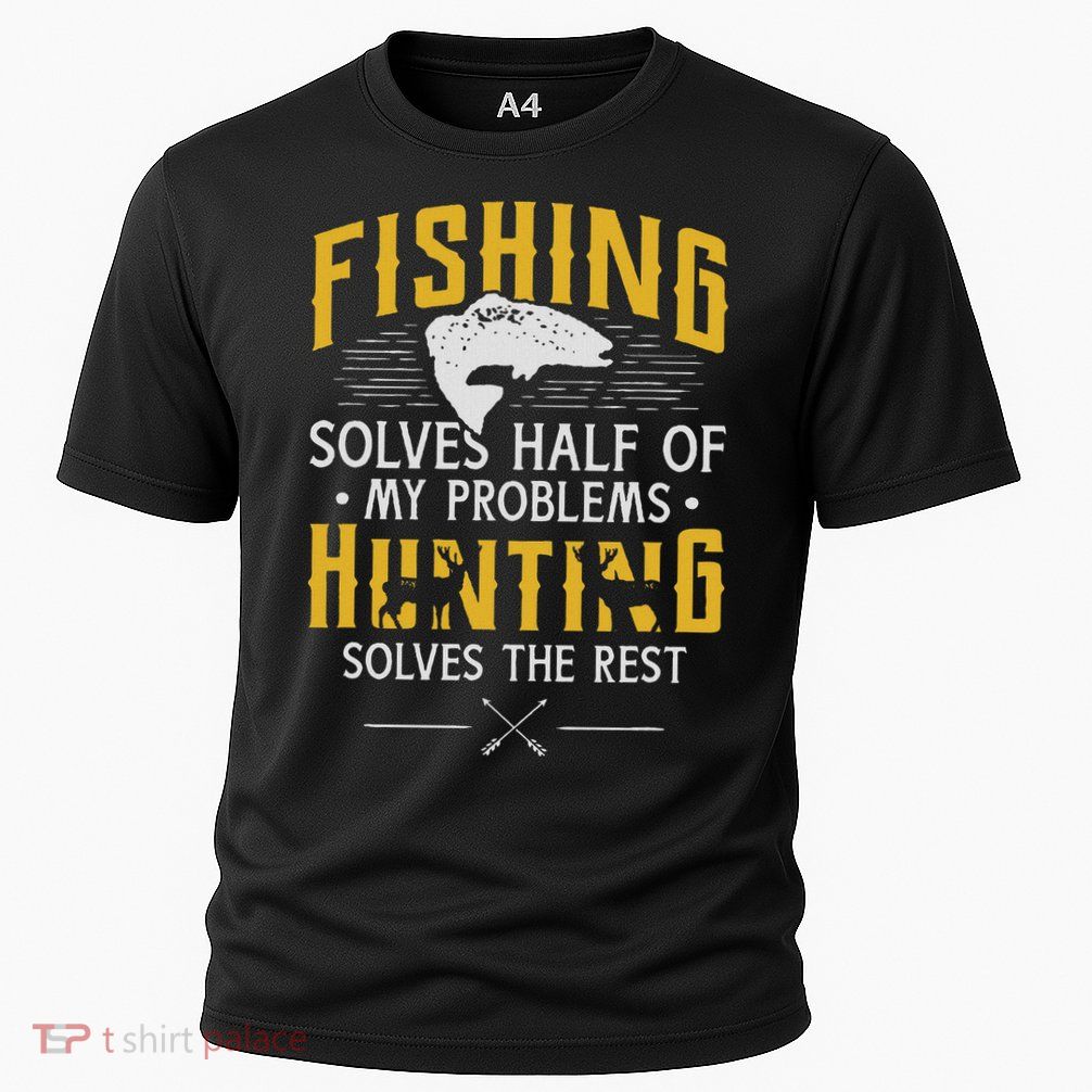 Fishing & Hunting Solve My Problems Funny Gift Cooling Performance Crew T-Shirt