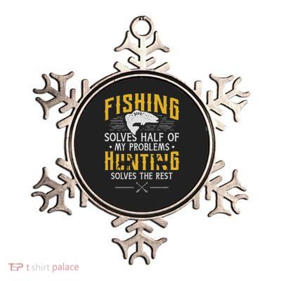 Fishing & Hunting Solve My Problems Funny Gift Metallic Star Ornament