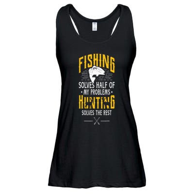 Fishing & Hunting Solve My Problems Funny Gift Ladies Essential Flowy Tank