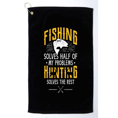 Fishing & Hunting Solve My Problems Funny Gift Golf Towel