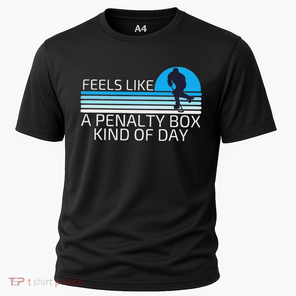 Funny Hockey Sunset Feels Like A Penalty Box Kind Of Day Performance Shirt