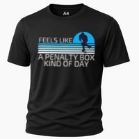 Funny Hockey Sunset Feels Like A Penalty Box Kind Of Day Cooling Performance Crew T-Shirt