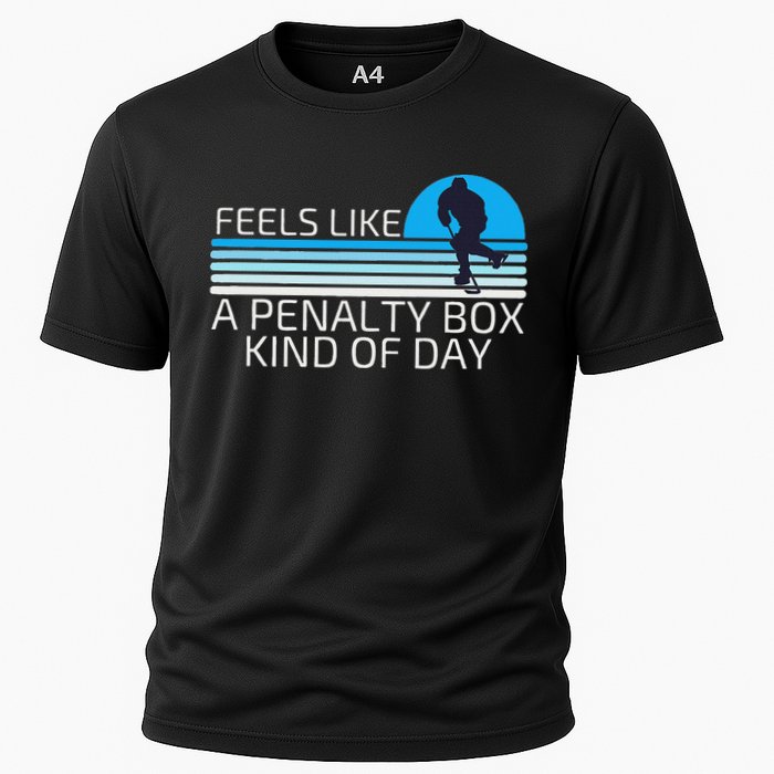 Funny Hockey Sunset Feels Like A Penalty Box Kind Of Day Cooling Performance Crew T-Shirt