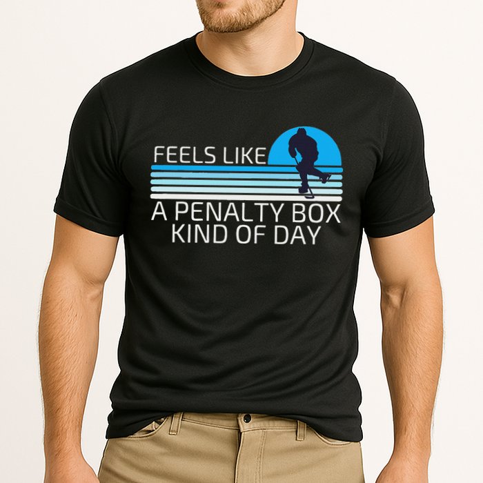 Funny Hockey Sunset Feels Like A Penalty Box Kind Of Day Cooling Performance Crew T-Shirt