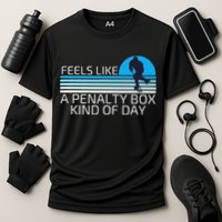 Funny Hockey Sunset Feels Like A Penalty Box Kind Of Day Cooling Performance Crew T-Shirt