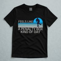 Funny Hockey Sunset Feels Like A Penalty Box Kind Of Day T-Shirt