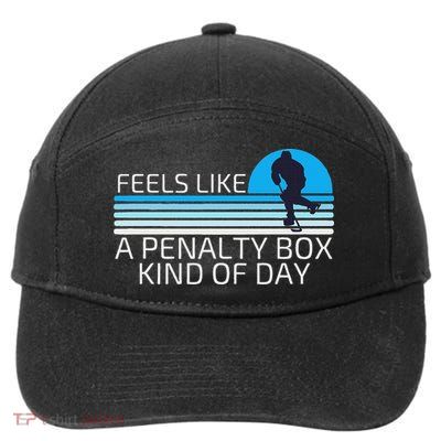 Funny Hockey Sunset Feels Like A Penalty Box Kind Of Day 7-Panel Snapback Hat