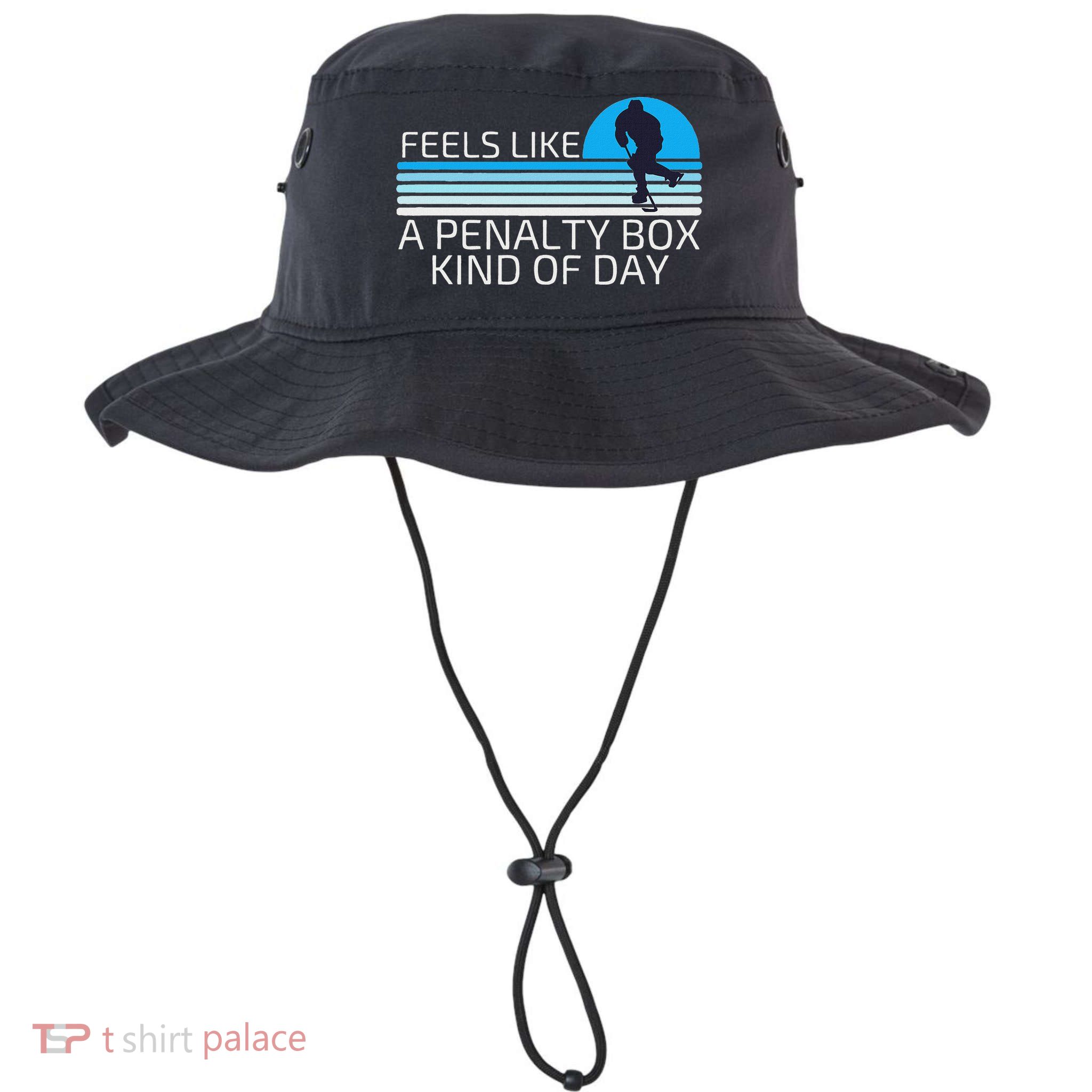 Funny Hockey Sunset Feels Like A Penalty Box Kind Of Day Bucket Hat