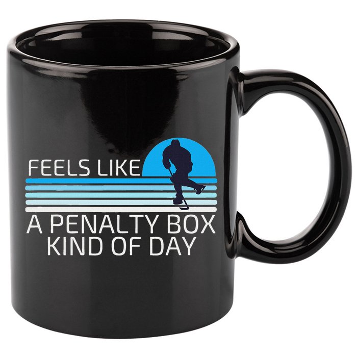 Funny Hockey Sunset Feels Like A Penalty Box Kind Of Day 11oz C Handle Ceramic Mug
