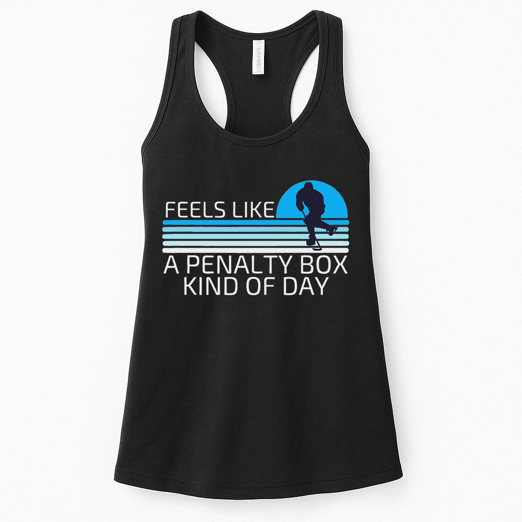 Funny Hockey Sunset Feels Like A Penalty Box Kind Of Day Womens Tank Top
