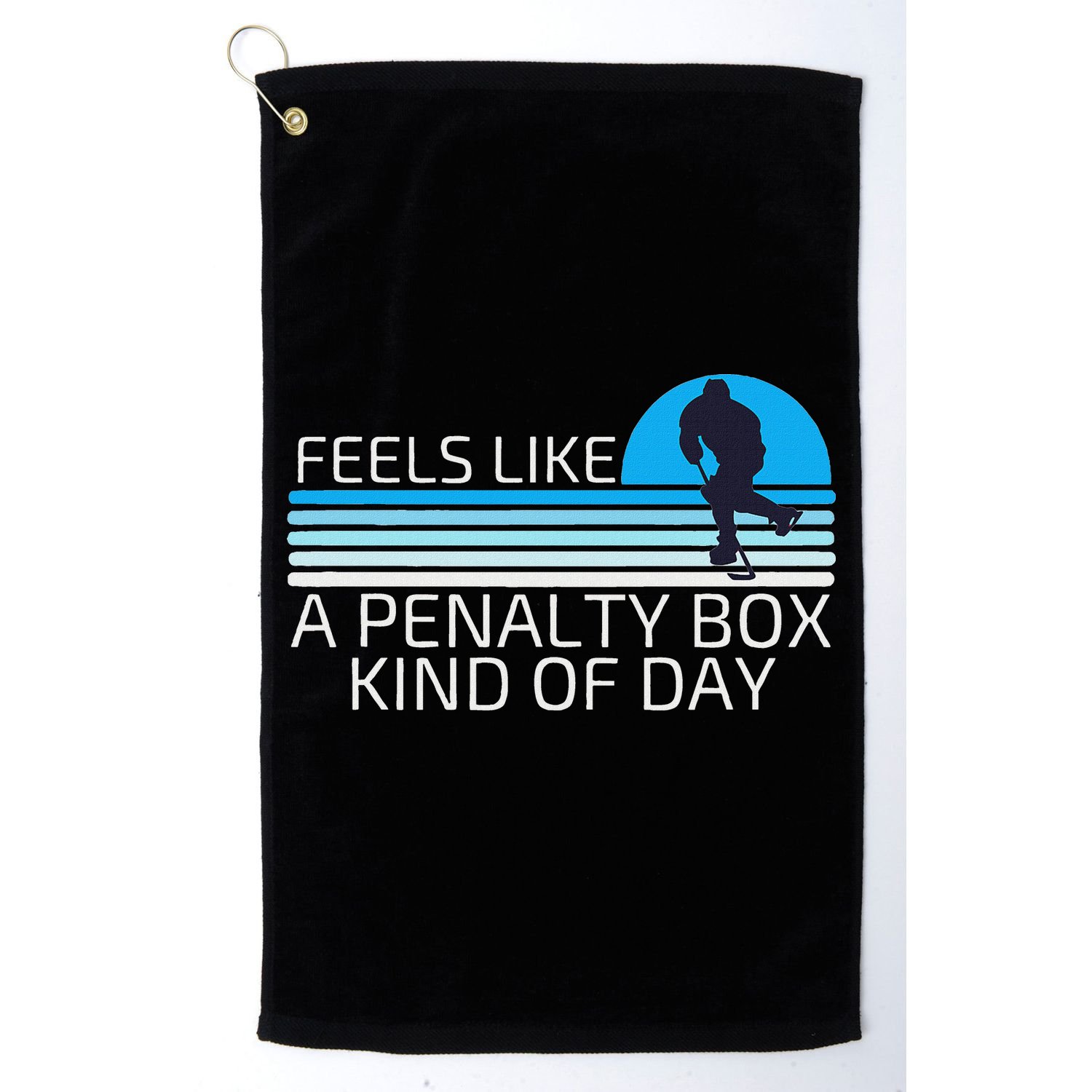 Funny Hockey Sunset Feels Like A Penalty Box Kind Of Day Golf Towel