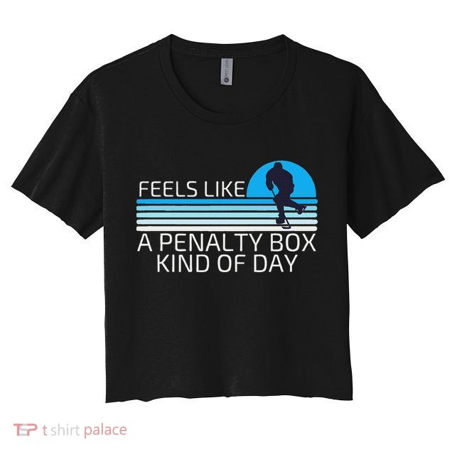 Funny Hockey Sunset Feels Like A Penalty Box Kind Of Day Crop Top