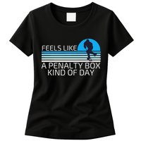 Funny Hockey Sunset Feels Like A Penalty Box Kind Of Day Womens T-Shirt