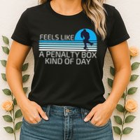 Funny Hockey Sunset Feels Like A Penalty Box Kind Of Day Womens T-Shirt