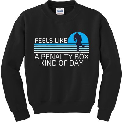 Funny Hockey Sunset Feels Like A Penalty Box Kind Of Day Kids Sweatshirt