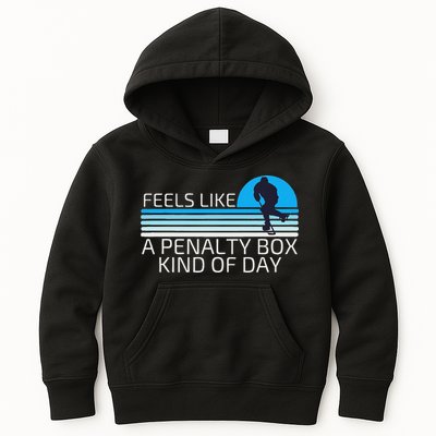Funny Hockey Sunset Feels Like A Penalty Box Kind Of Day Kids Hoodie