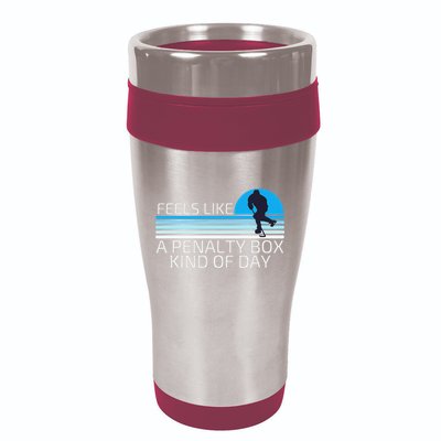 Funny Hockey Sunset Feels Like A Penalty Box Kind Of Day 16oz Travel Tumbler