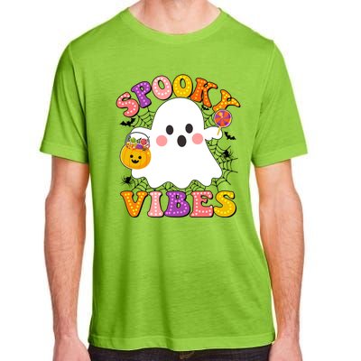 Funny Halloween Spooky Vibes Trick Or Treating Ghost Adult ChromaSoft Performance T-Shirt