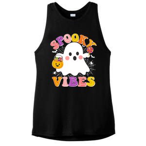 Funny Halloween Spooky Vibes Trick Or Treating Ghost Ladies PosiCharge Tri-Blend Wicking Tank