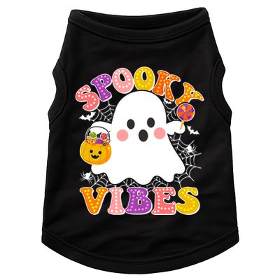 Funny Halloween Spooky Vibes Trick Or Treating Ghost Doggie Tank