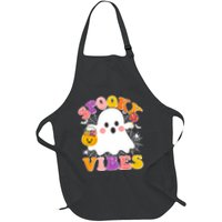 Funny Halloween Spooky Vibes Trick Or Treating Ghost Apron
