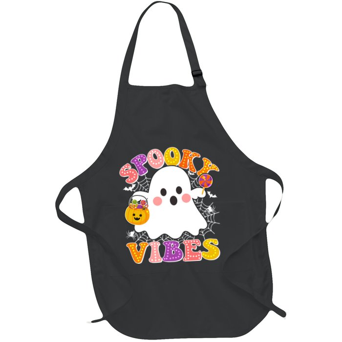 Funny Halloween Spooky Vibes Trick Or Treating Ghost Apron