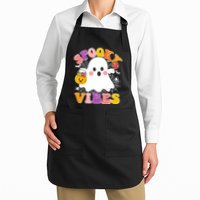 Funny Halloween Spooky Vibes Trick Or Treating Ghost Apron