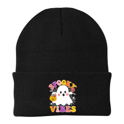 Funny Halloween Spooky Vibes Trick Or Treating Ghost Beanie