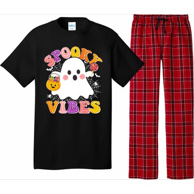 Funny Halloween Spooky Vibes Trick Or Treating Ghost Pajama Set