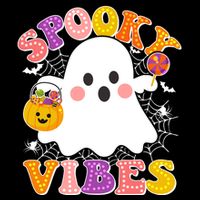 Funny Halloween Spooky Vibes Trick Or Treating Ghost 16 in Basic Backpack