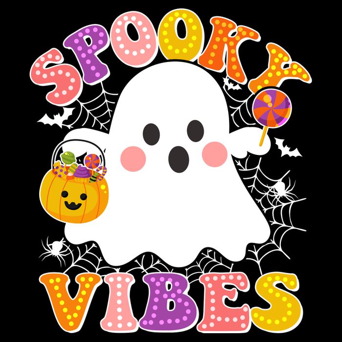 Funny Halloween Spooky Vibes Trick Or Treating Ghost 16 in Basic Backpack
