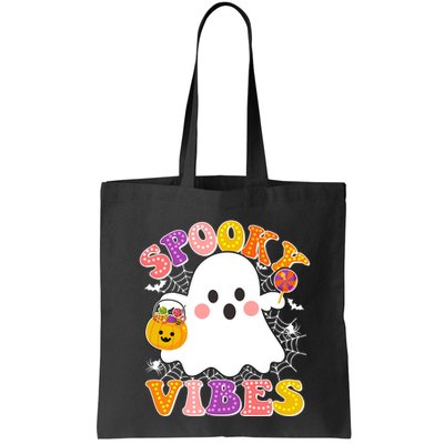 Funny Halloween Spooky Vibes Trick Or Treating Ghost Bag