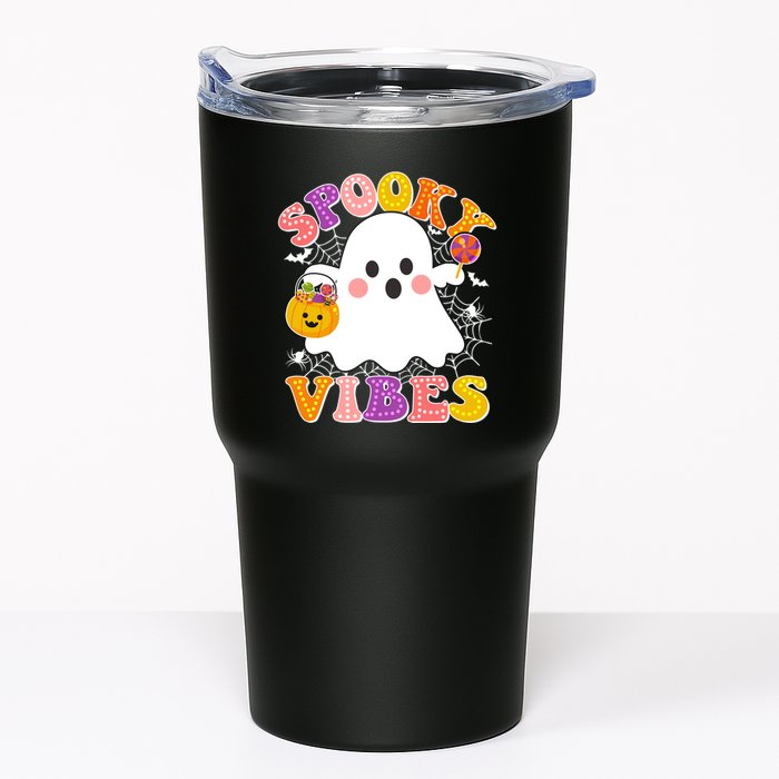 Funny Halloween Spooky Vibes Trick Or Treating Ghost Tumbler