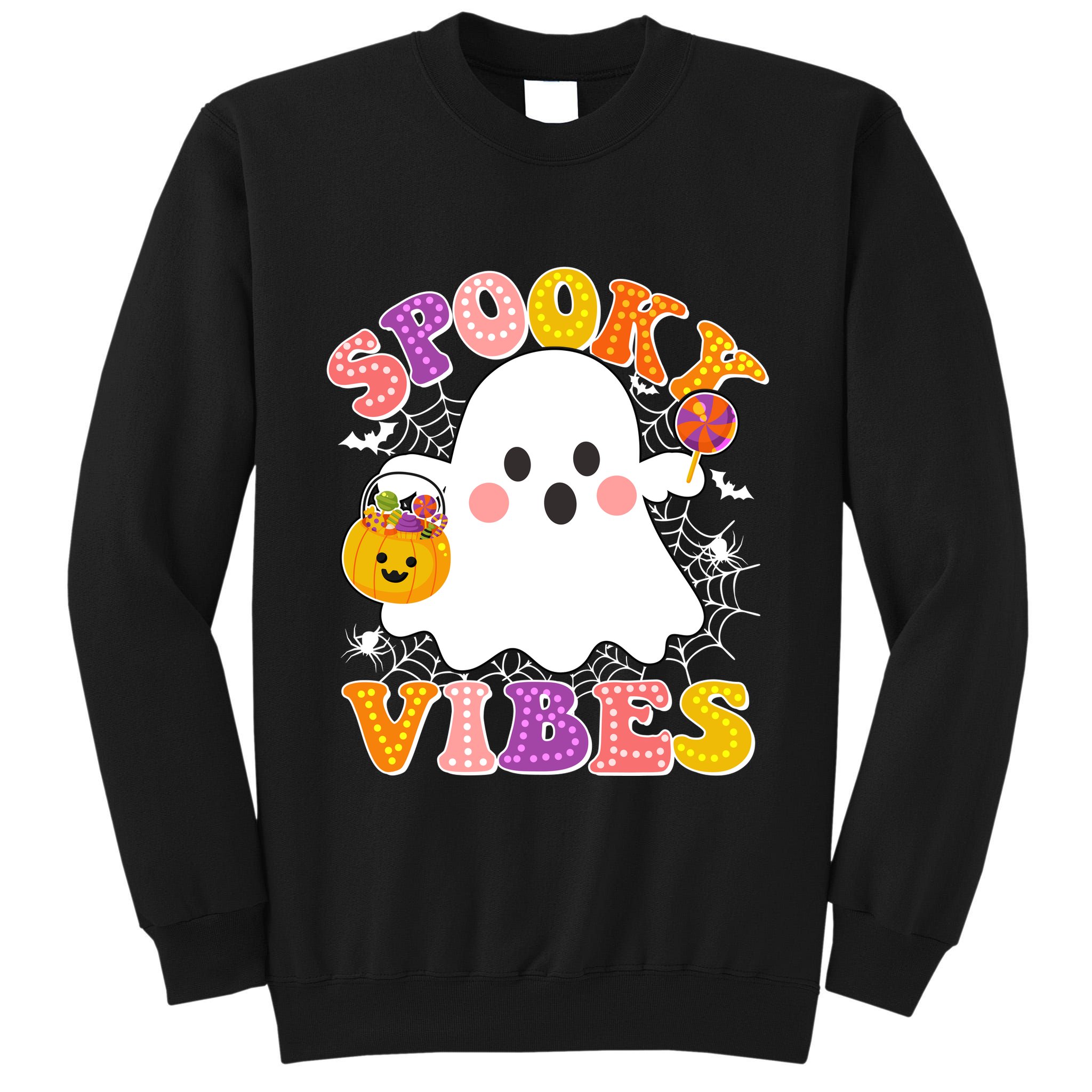 Funny Halloween Spooky Vibes Trick Or Treating Ghost Tall Sweatshirt
