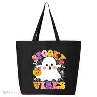 Funny Halloween Spooky Vibes Trick Or Treating Ghost 25L Jumbo Tote