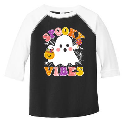 Funny Halloween Spooky Vibes Trick Or Treating Ghost Toddler Fine Jersey T-Shirt
