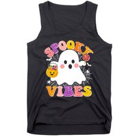 Funny Halloween Spooky Vibes Trick Or Treating Ghost Tank Top