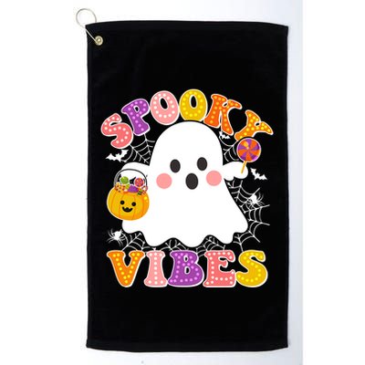 Funny Halloween Spooky Vibes Trick Or Treating Ghost Golf Towel