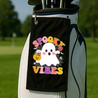 Funny Halloween Spooky Vibes Trick Or Treating Ghost Golf Towel