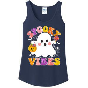 Funny Halloween Spooky Vibes Trick Or Treating Ghost Ladies Essential Tank